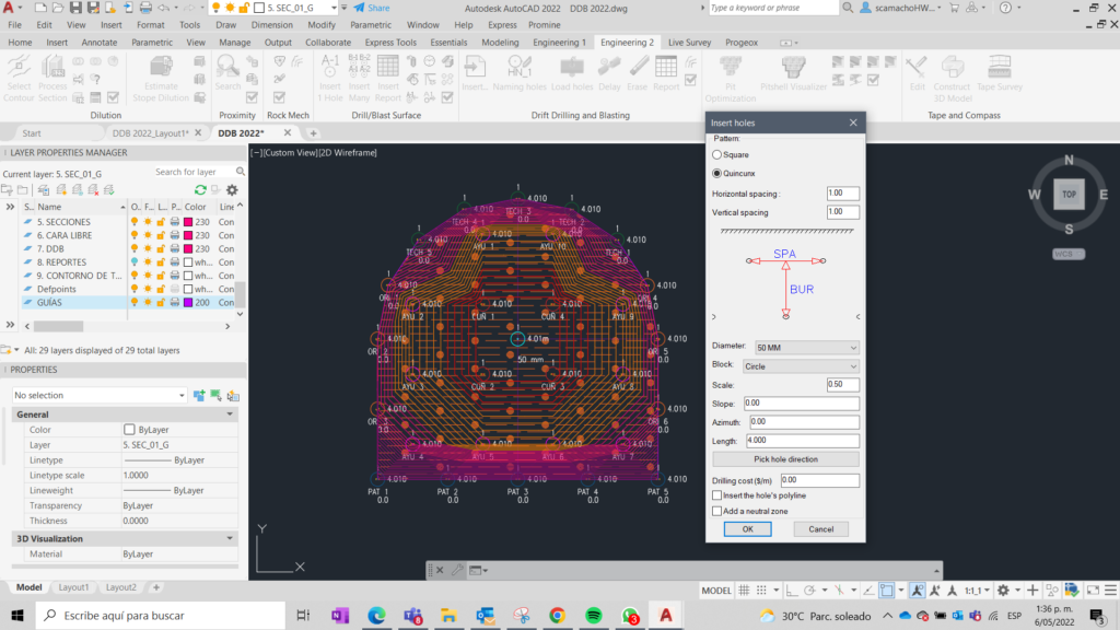 Customize the design of drill holes and drilling cuts