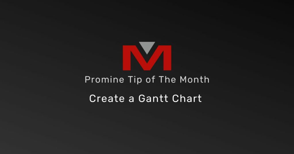 Create a Gantt Chart - Promine Banner Tip of the Month